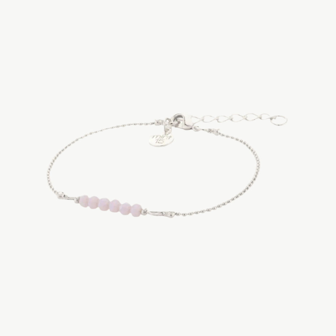 Lila kleurige facet kralenarmband goud