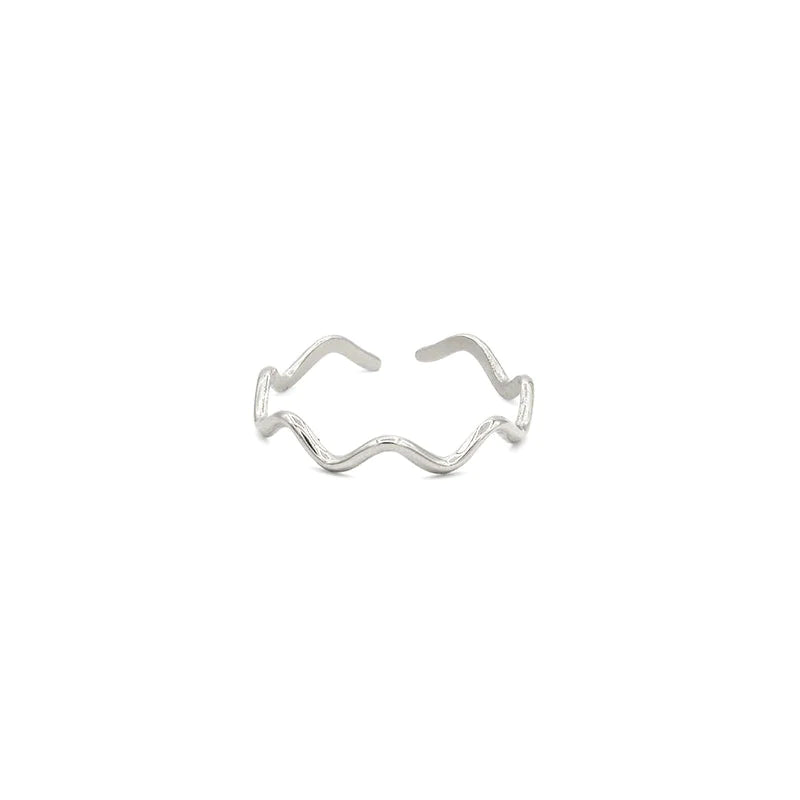 Zilveren ring waves