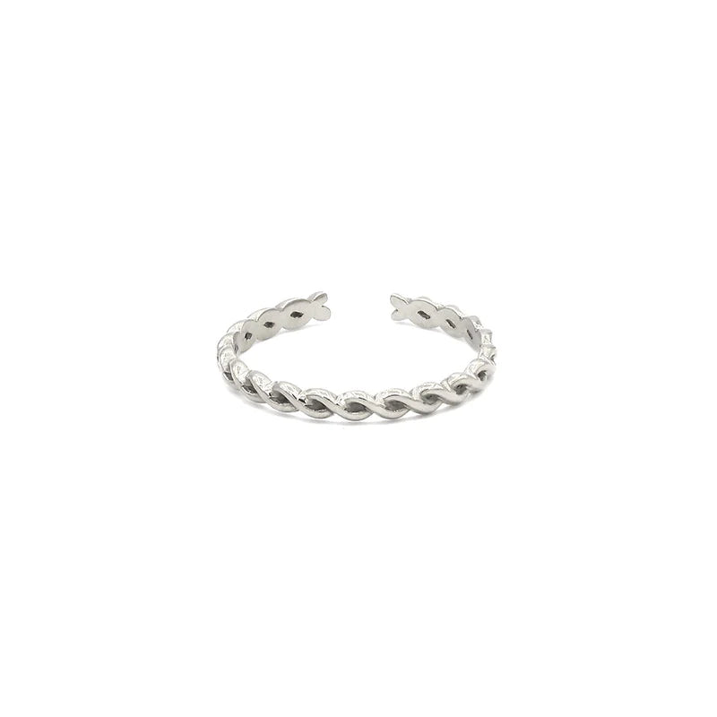 Zilveren ring twisted