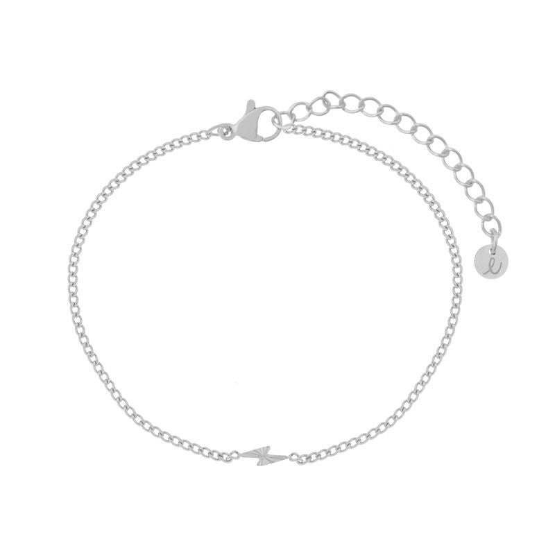 Zilveren armband gevlamd bliksemschicht