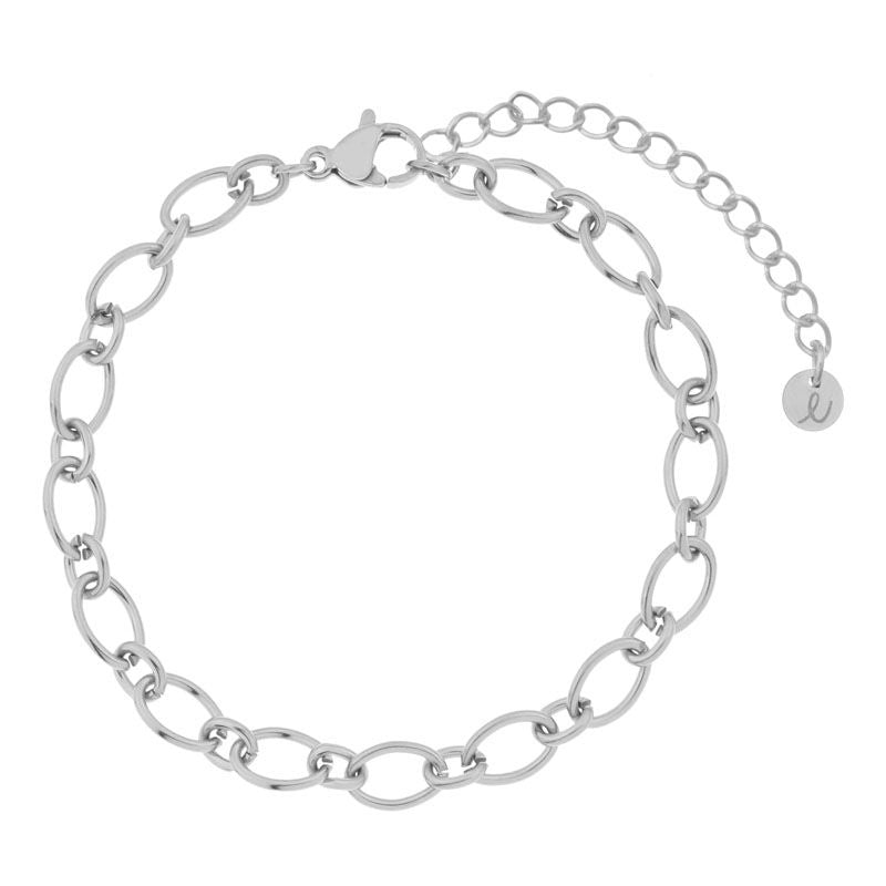 Zilveren armband met ovale schakels