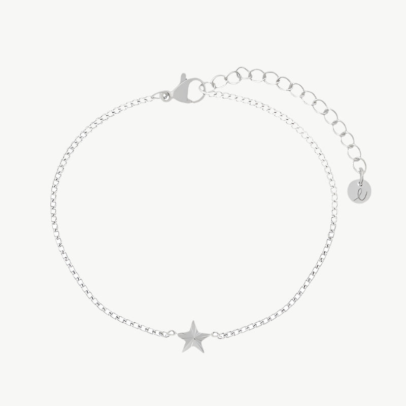 Zilveren armband gevlamd sterretje