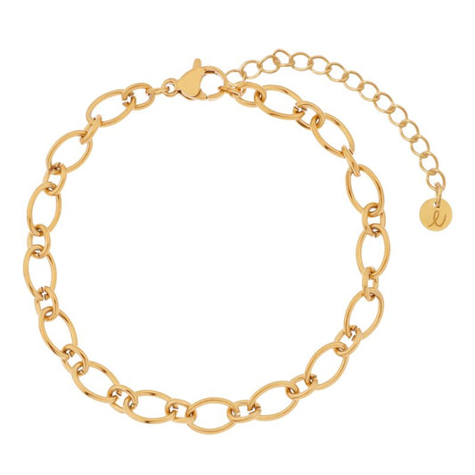 Gouden armband met ovale schakels
