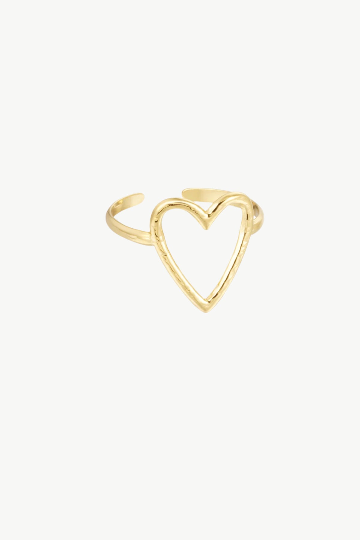 Ring met groot hart goud