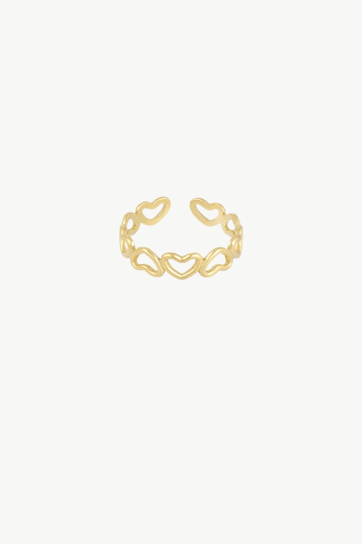 Open hartjes ring goud