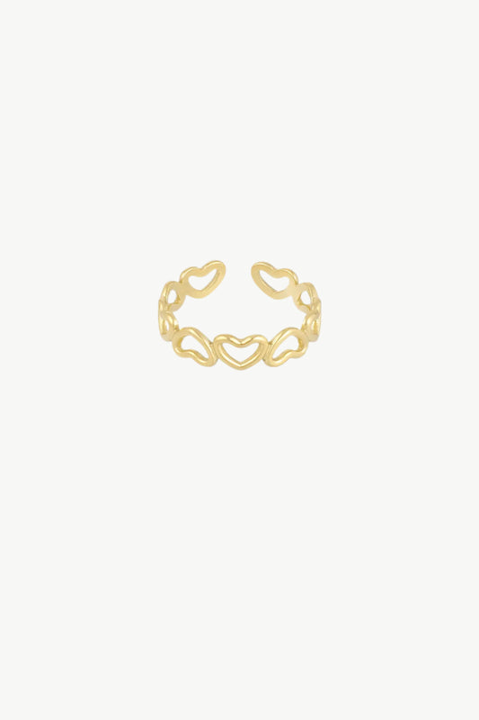 Open hartjes ring goud