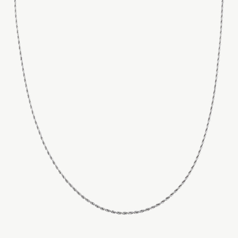 Zilveren gedraaide schakelketting