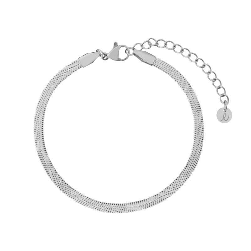 Visgraat armband zilver
