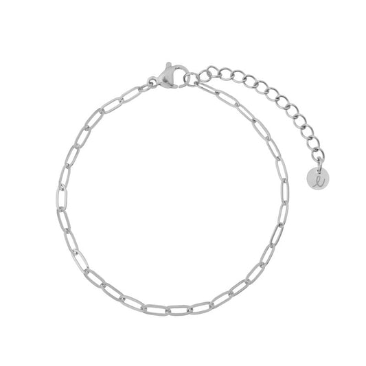 Lange schakel armband zilver