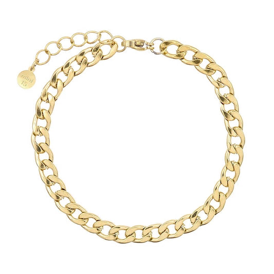 Schakelarmband met platte schakels in 14kt goud verguld