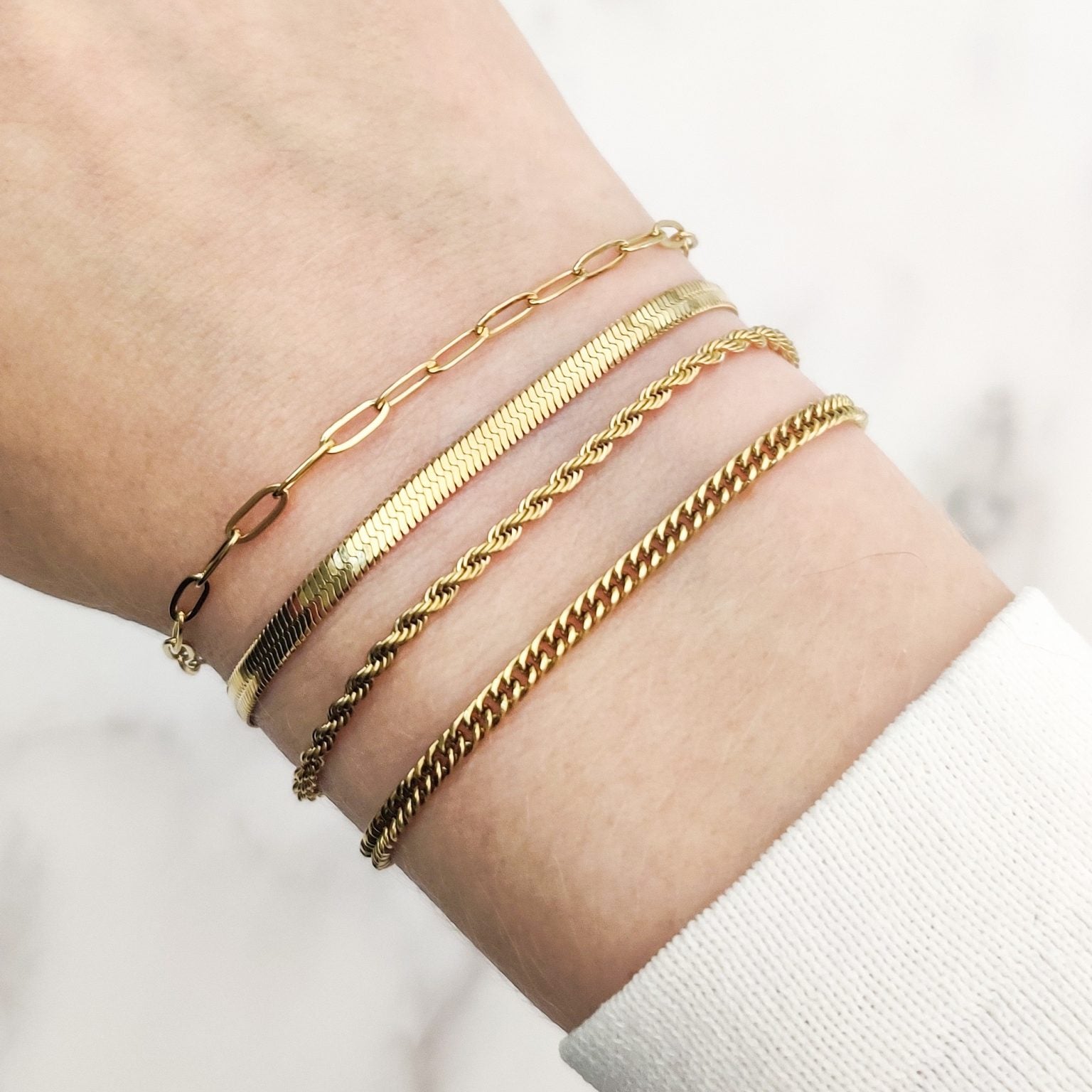 Basics armbanden set goud