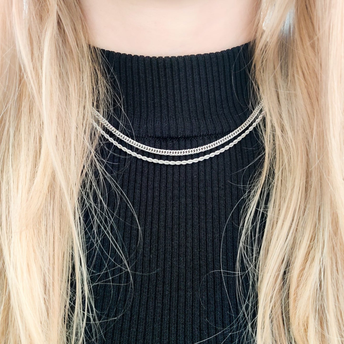 basics ketting set zilver