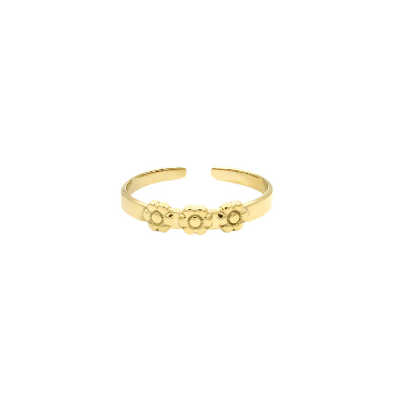 Gouden ring met daisy's