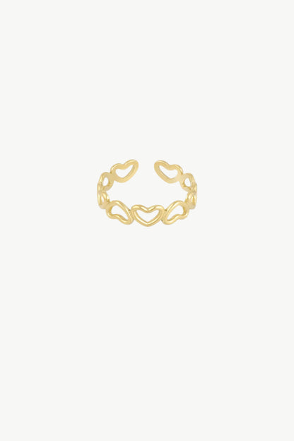 Open hartjes ring goud