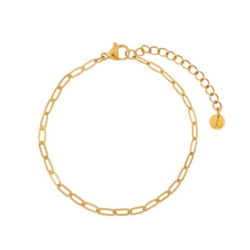 Lange schakel armband goud